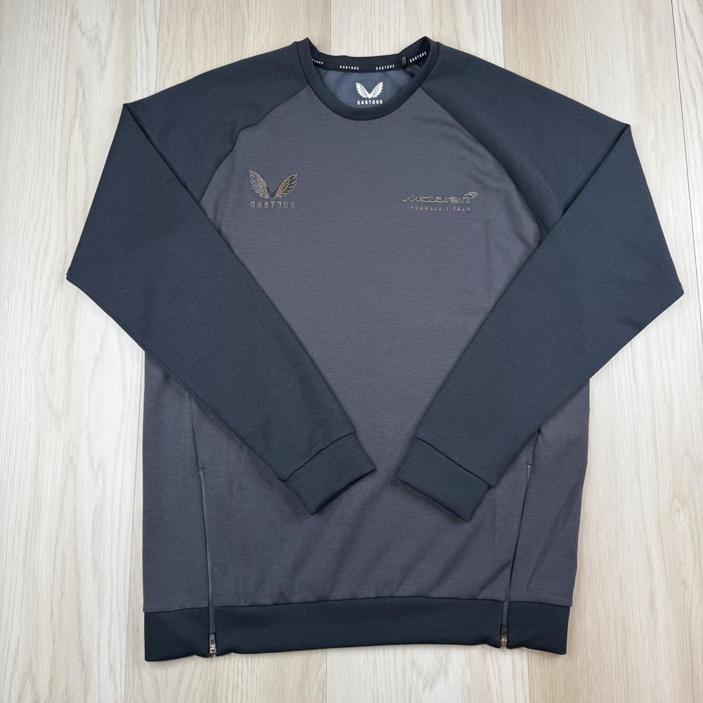 Castore Crewneck Gray McLaren Official F1 Team Performance Mens Small Zipper